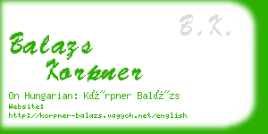 balazs korpner business card